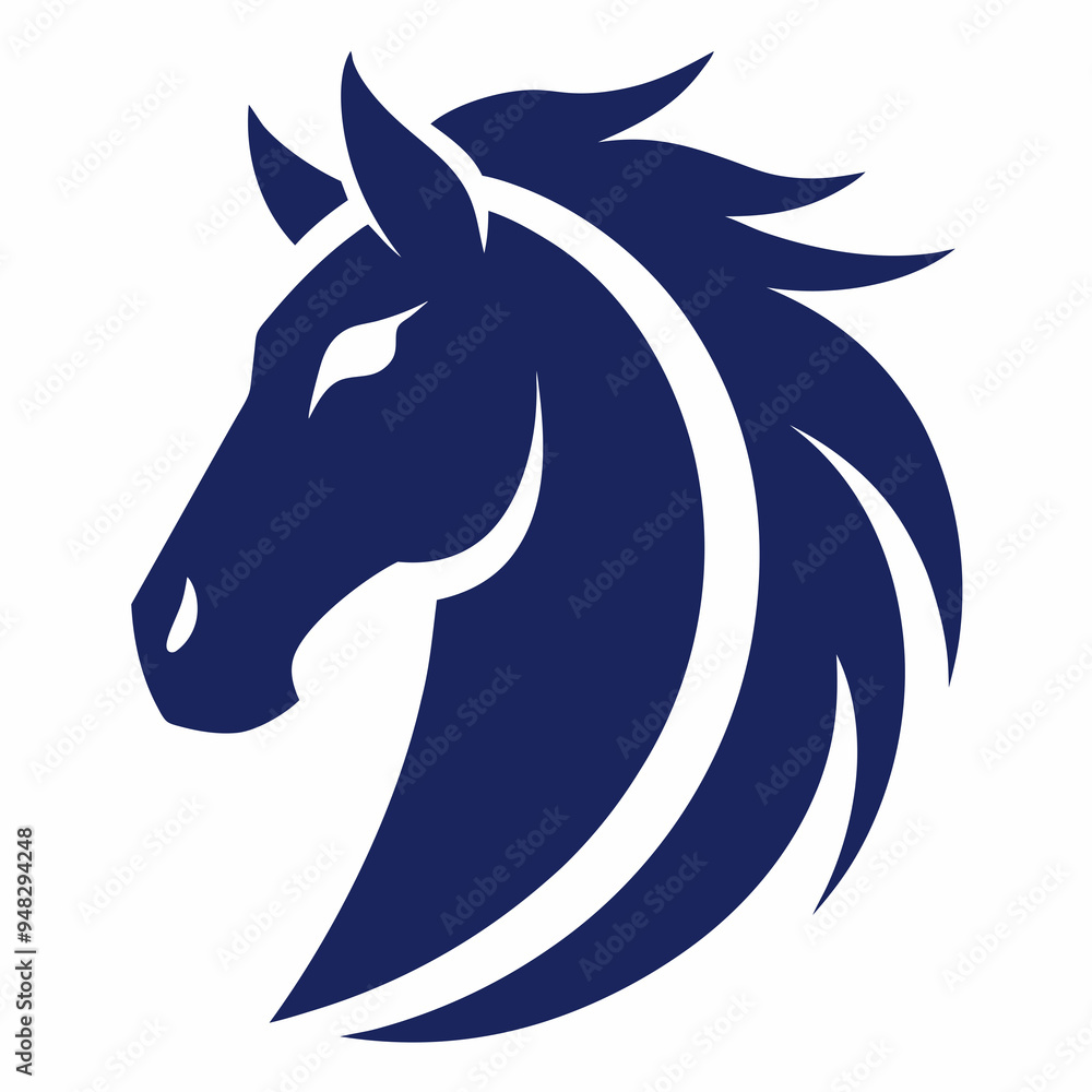 Minimalist Horse Logo - White Background Vector Art Minimalist Horse Logo - White Background Vector Art