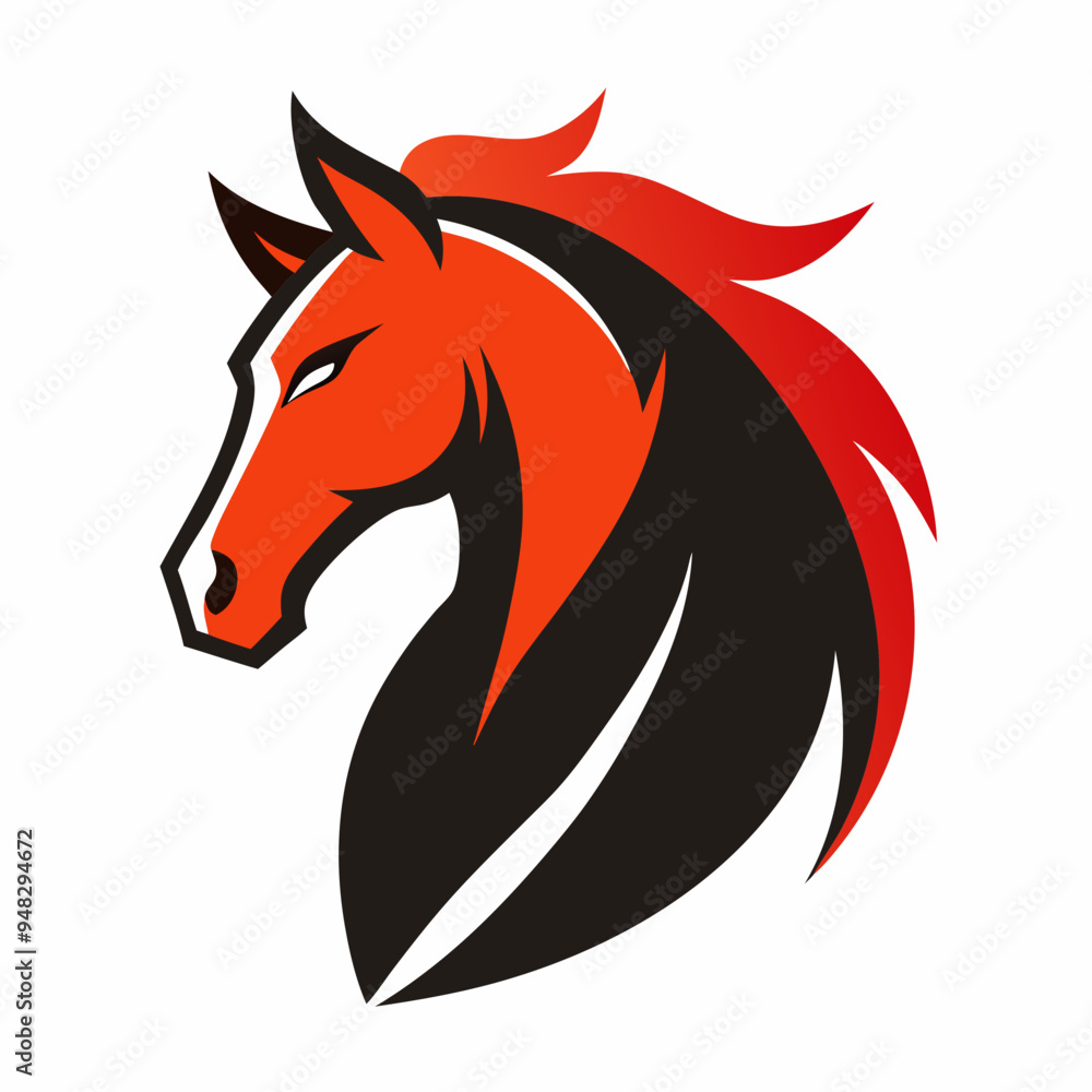 Minimalist Horse Logo - White Background Vector Art Minimalist Horse Logo - White Background Vector Art