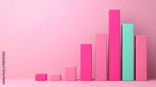 Inventory turnover ratio, graph with sales and stock data, 3D illustration