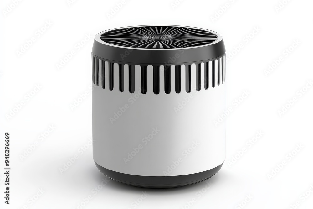 Modern Air Purifier with White Label. Modern Air Purifier with White Label.