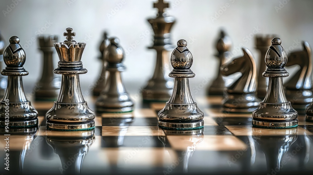 Chess Pieces on Board Chess Pieces on Board