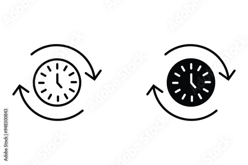 Long term icon. clock sign. vector illustration on white background