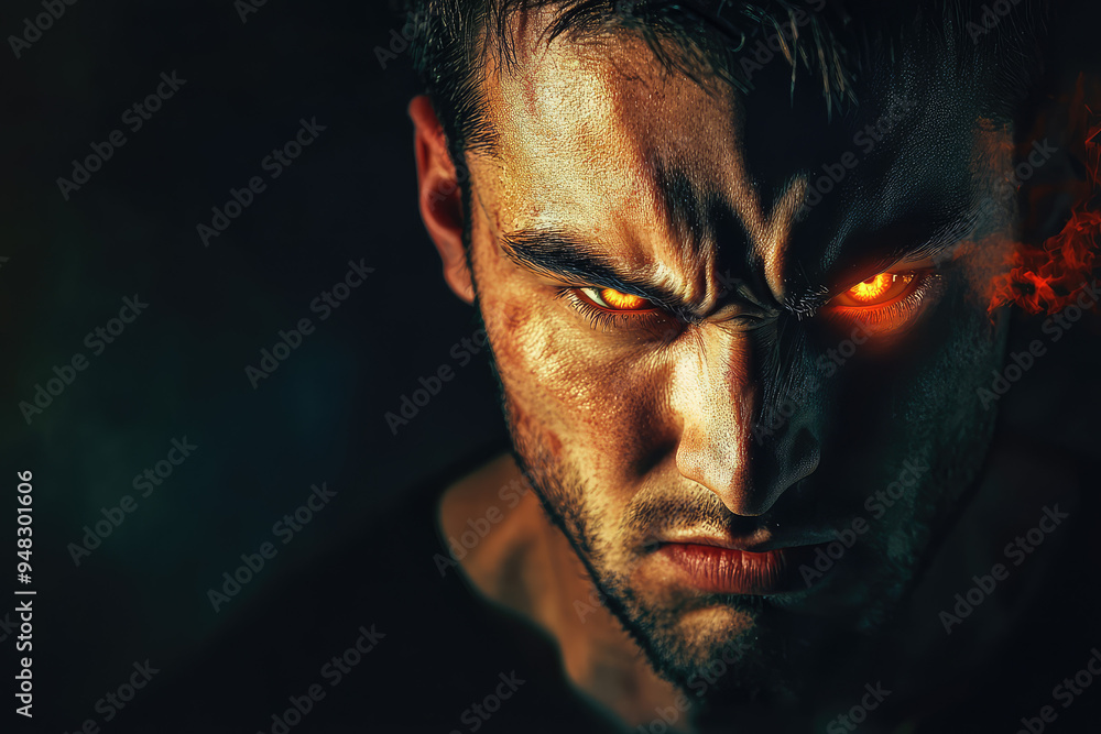 A Fiery Gaze: Unleashing Raw Emotion Through a Man's Intense Anger and Determination Captured in One Striking Image. A Fiery Gaze: Unleashing Raw Emotion Through a Man's Intense Anger and Determination Captured in One Striking Image.
