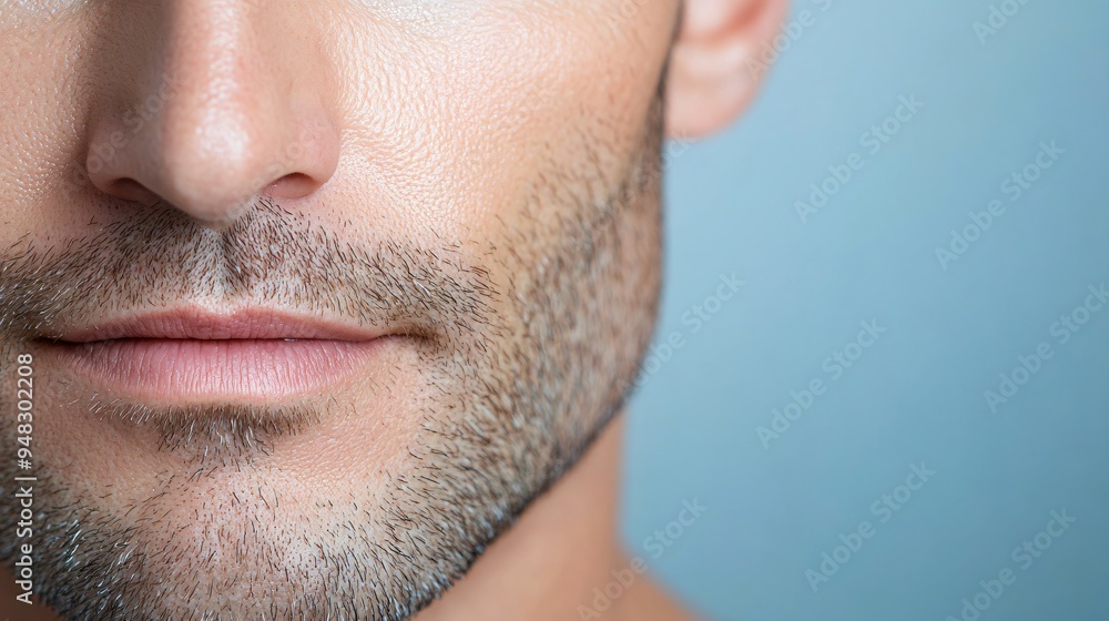 Close up of male dermal filler. Wellbeing with surgeon and filler technology Close up of male dermal filler. Wellbeing with surgeon and filler technology