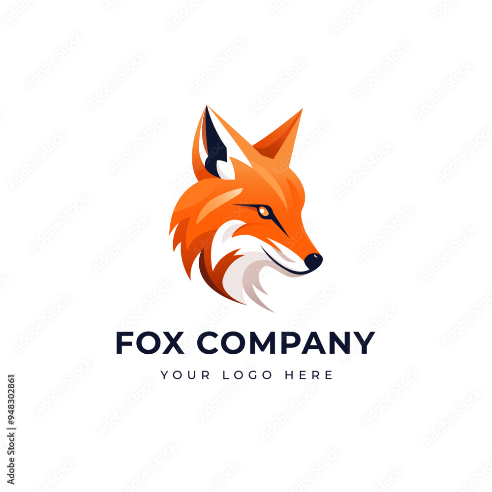 Obraz premium Vector fox logo template design. Premium fox logo.