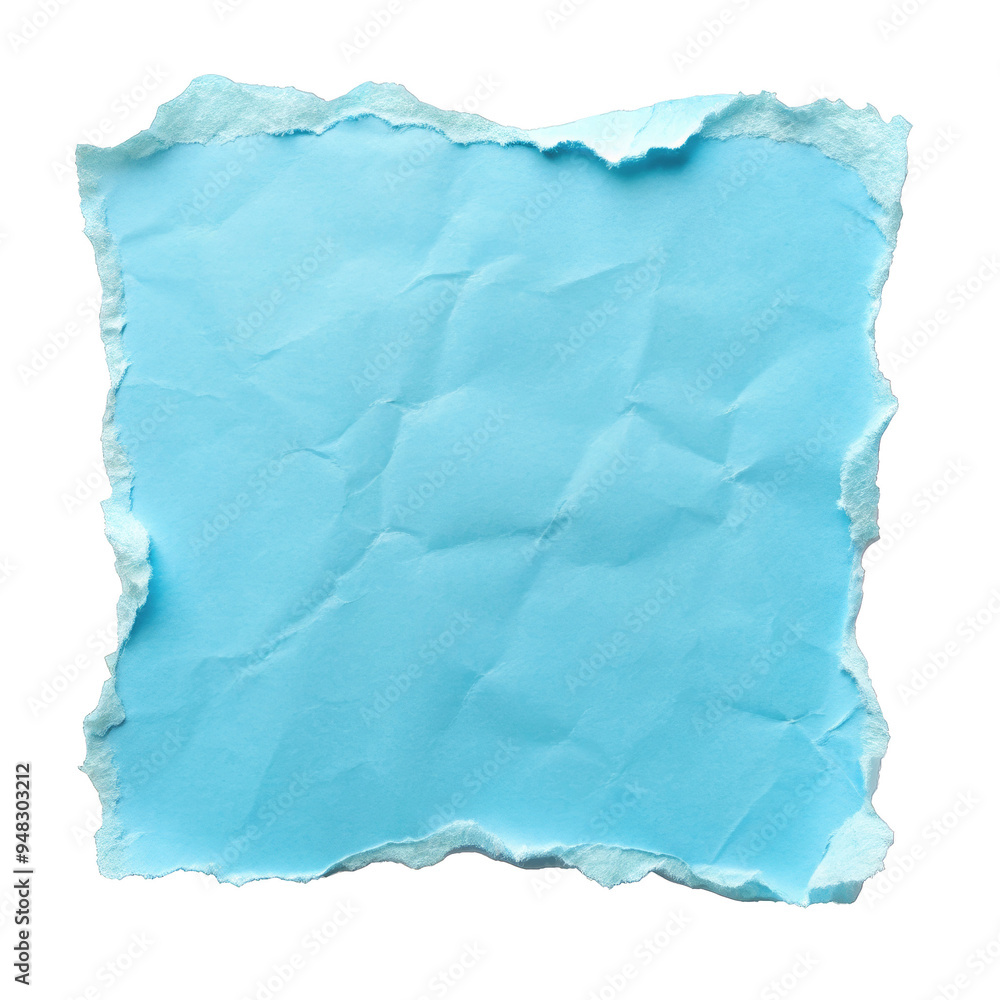 Obraz premium Blue paper, isolated on transparent png background,