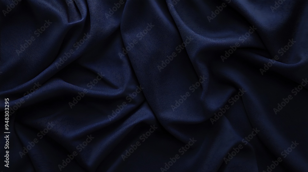 Wrinkled Dark Blue Fabric Texture Wrinkled Dark Blue Fabric Texture