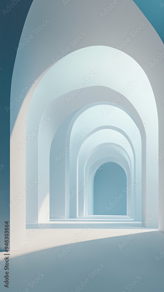A serene architectural corridor featuring arches and soft lighting, creating a calming atmosphere for any creative project. A serene architectural corridor featuring arches and soft lighting, creating a calming atmosphere for any creative project.