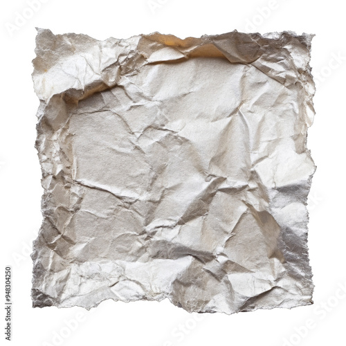 Silver paper , isolated on transparent png background,