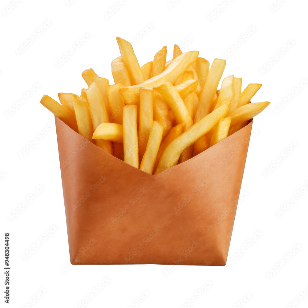 French Fries in box Isolated on a Transparent Background French Fries in box Isolated on a Transparent Background
