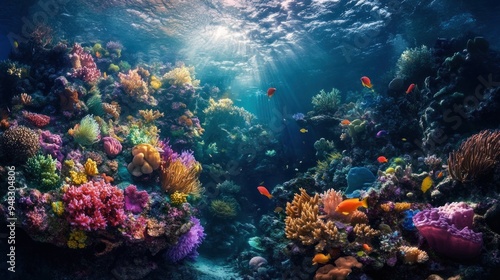 Wallpaper Mural Vibrant Coral Reef Underwater Torontodigital.ca