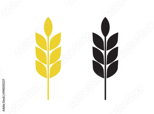 Rice icon. Wheats rye rice ears. barley field cereal nutritious. wheat grain. Vector illustration