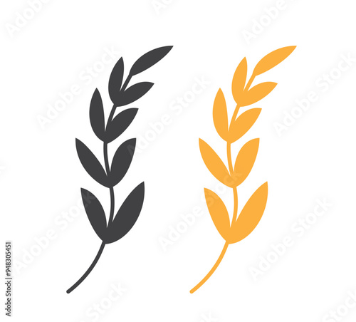 Rice icon. Wheats rye rice ears. barley field cereal nutritious. wheat grain. Vector illustration