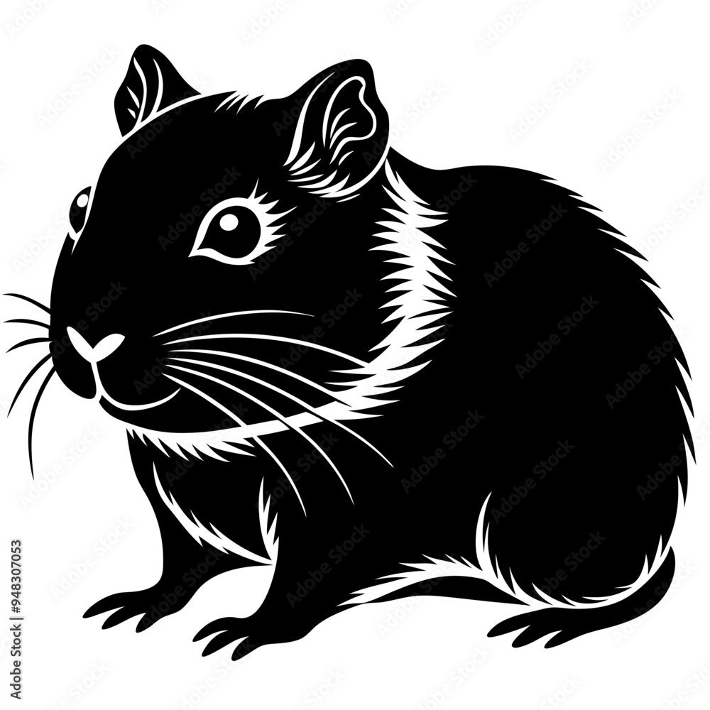 Silhouette of a hamster with fluffy round cheeks
Silhouette of a hamster with fluffy round cheeks
