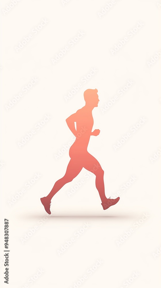 Minimalist silhouette of a man running, set against a soft gradient background, symbolizing fitness and movement. Minimalist silhouette of a man running, set against a soft gradient background, symbolizing fitness and movement.