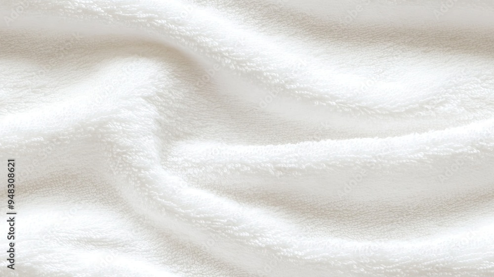 The soft white towel showcases elegant wavy folds, creating a calming texture ideal for cosmetic beauty treatments in salons or at home SEAMLESS PATTERN The soft white towel showcases elegant wavy folds, creating a calming texture ideal for cosmetic beauty treatments in salons or at home SEAMLESS PATTERN