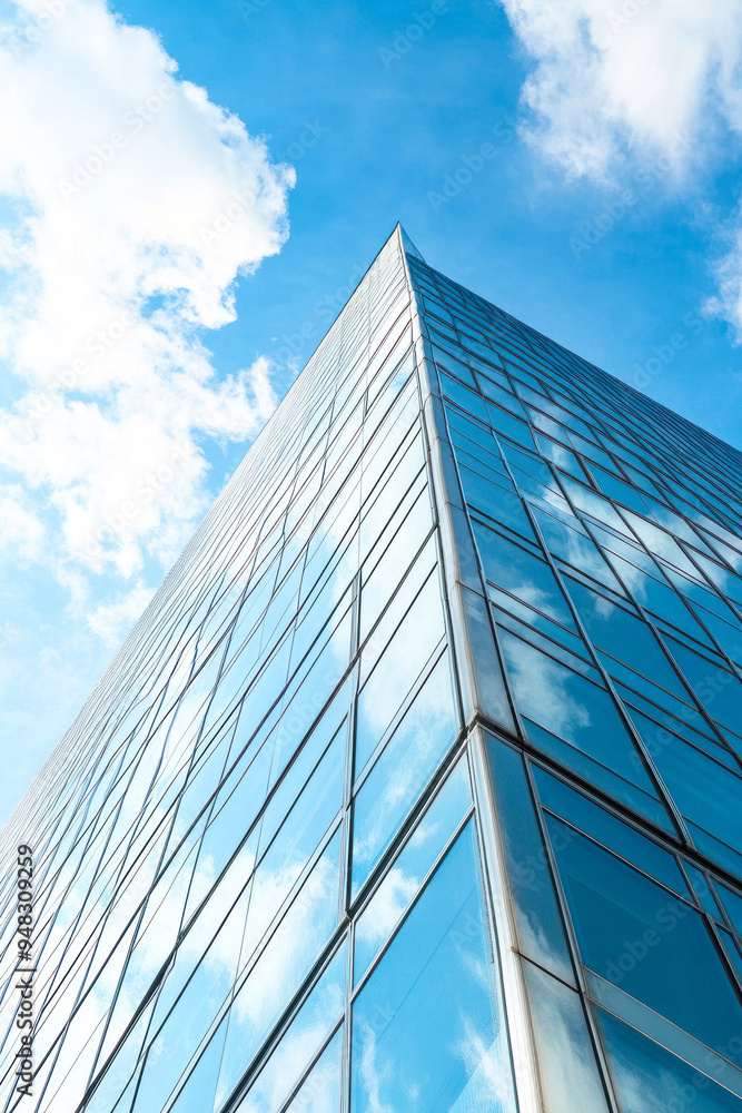 Modern skyscraper reflecting the blue sky and clouds. Modern skyscraper reflecting the blue sky and clouds.