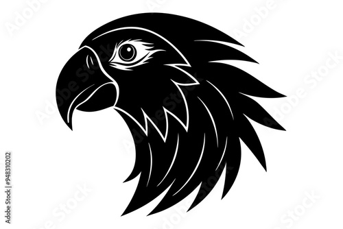 Parrot head vector art silhouette illustration