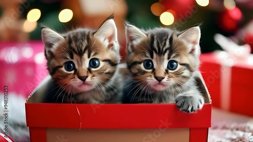 Kitten Inside a Gift Box