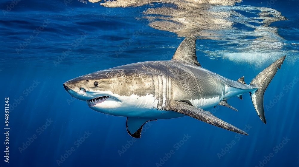 Fototapeta premium Great White Shark Underwater