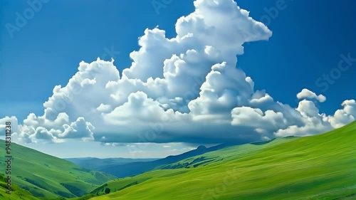 Floating Clouds Among Green Mountains