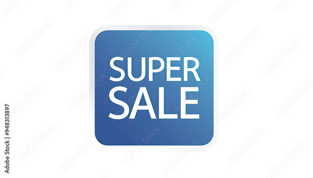 inscription Super sale squared blue peel off sticker shopping advertising special offer. white background inscription Super sale squared blue peel off sticker shopping advertising special offer. white background