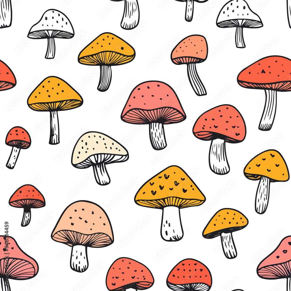 Mushroom cute natural earthy seamless pattern Mushroom cute natural earthy seamless pattern