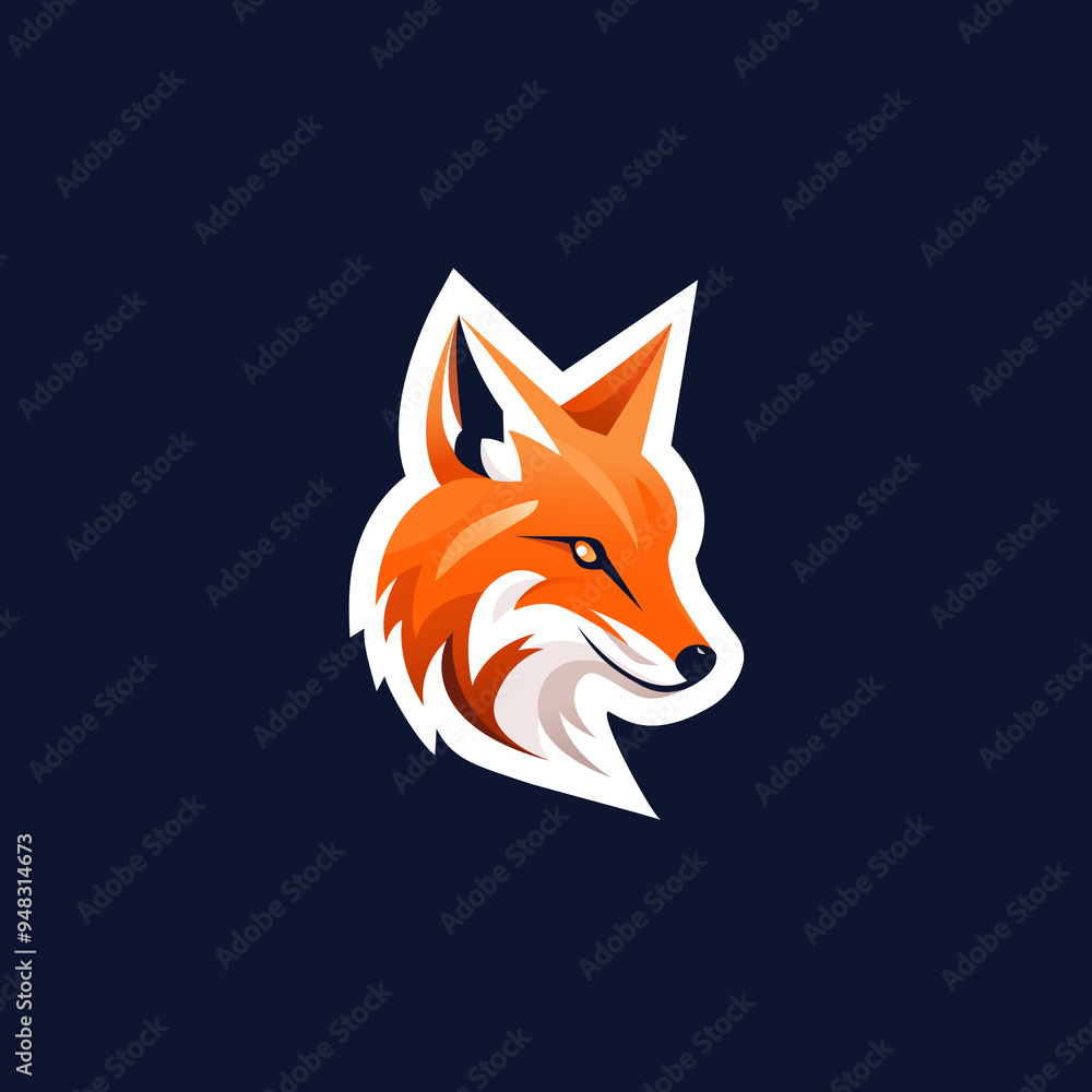 Simple fox sticker icon illustration Simple fox sticker icon illustration