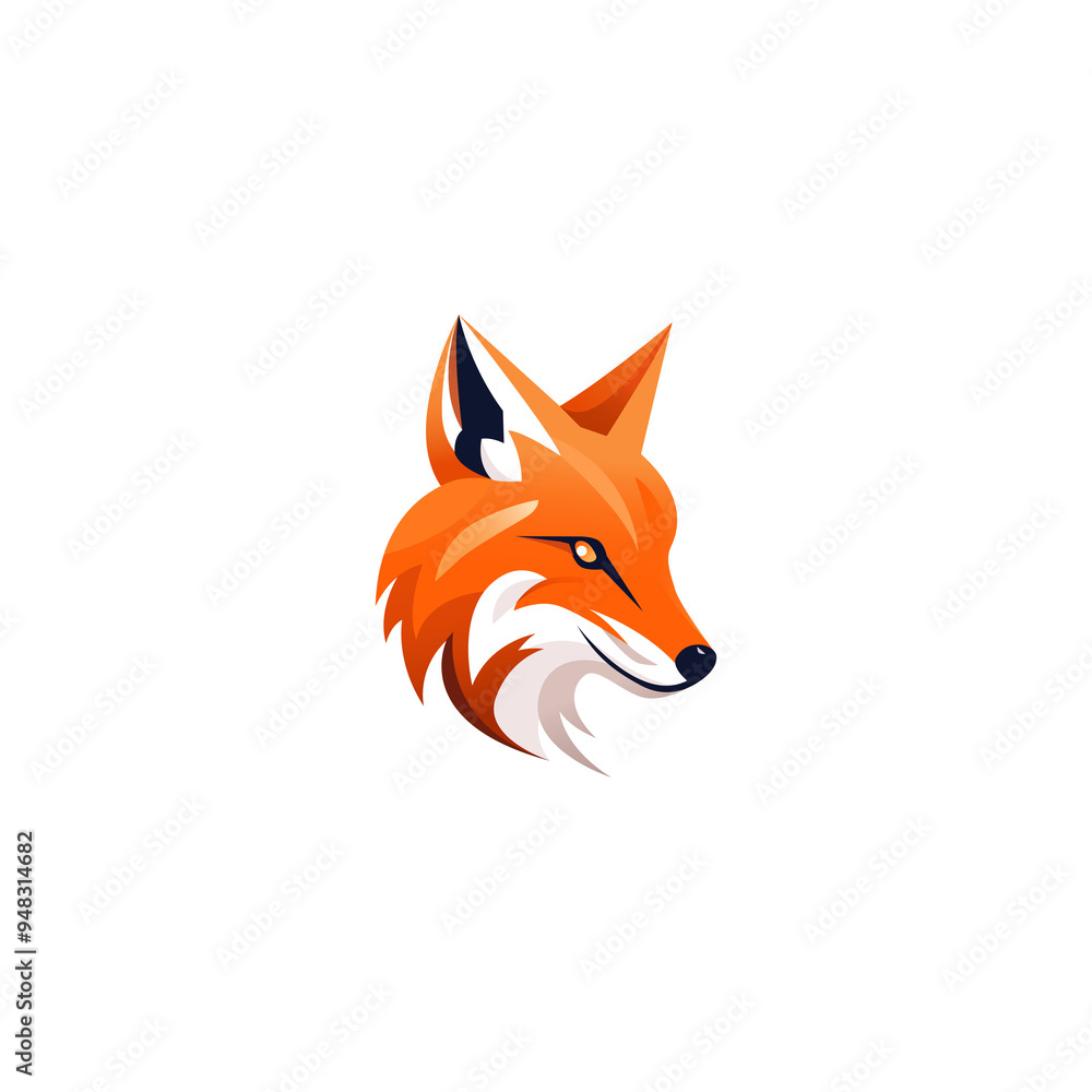 Obraz premium Creative fox logo design. Bright orange fox concept template.