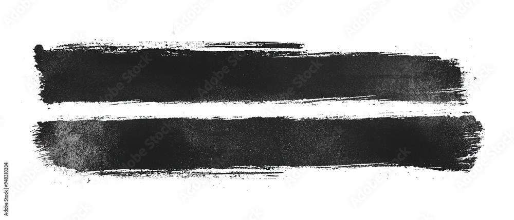 Black ink brush strokes in two rows on a white background, vector illustration, simple flat design, vector art Black ink brush strokes in two rows on a white background, vector illustration, simple flat design, vector art