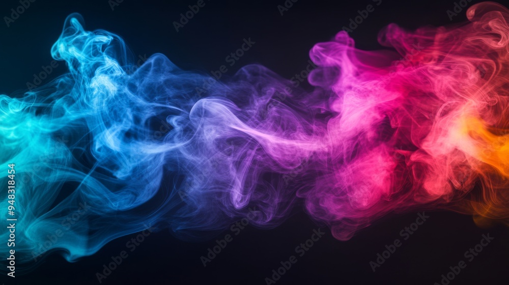 A creative image of cigarette smoke with a spectrum of colors, captured in mid-air to highlight the abstract shapes and vivid, flowing hues. A creative image of cigarette smoke with a spectrum of colors, captured in mid-air to highlight the abstract shapes and vivid, flowing hues.