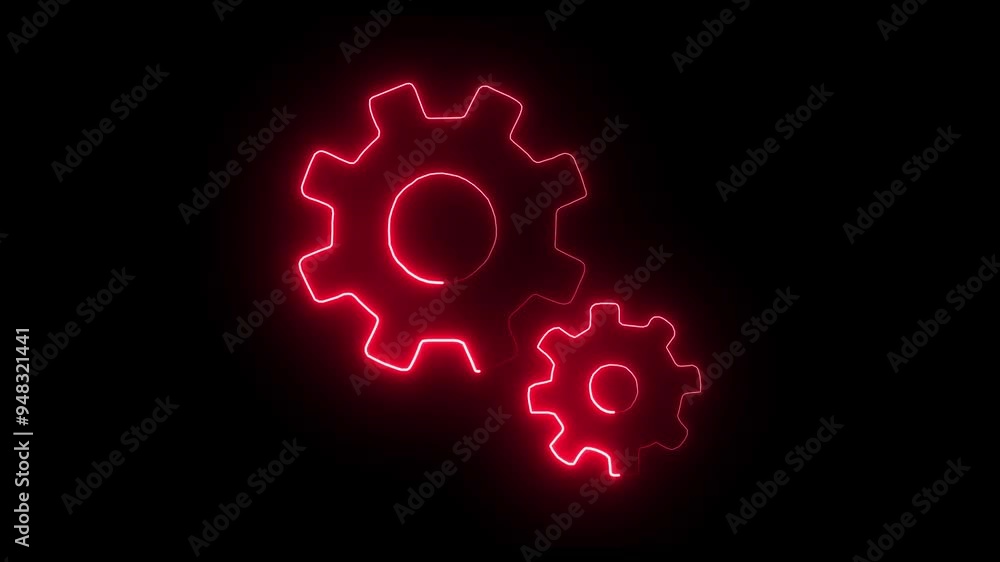 Gear rotation for your business. gear icon technical concept and networking concept.black and background. neon line gear and networking system. Gear rotation for your business. gear icon technical concept and networking concept.black and background. neon line gear and networking system.