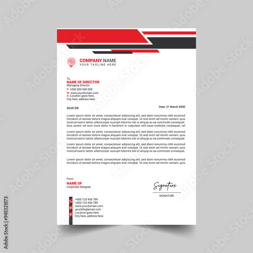 Clean Colourful Business Corporate Hetterhead Design Template