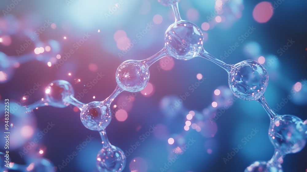 Abstract representation of molecular structure with vibrant colors showcasing connections and interactions in a scientific atmosphere Abstract representation of molecular structure with vibrant colors showcasing connections and interactions in a scientific atmosphere