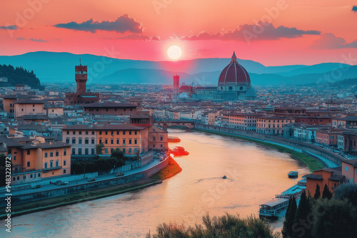 Florence At Sunset
