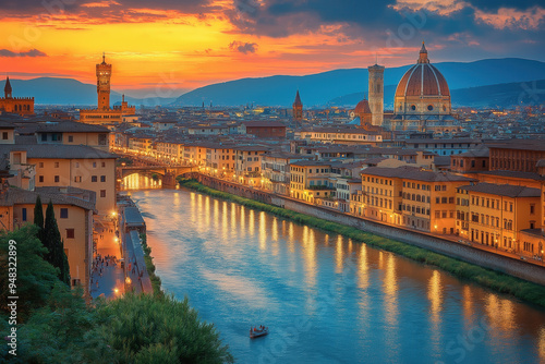 Florence At Sunset