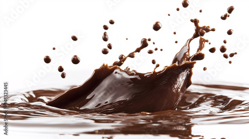 Chocolate splash isolated on white background