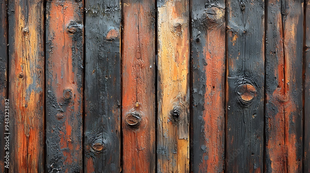 Weathered Wooden Planks Background Texture.