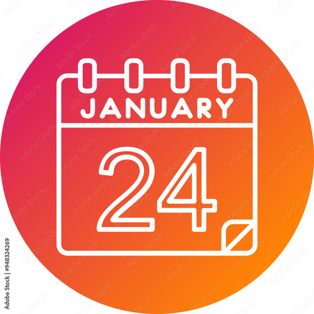 24 January Vector Icon Design 24 January Vector Icon Design