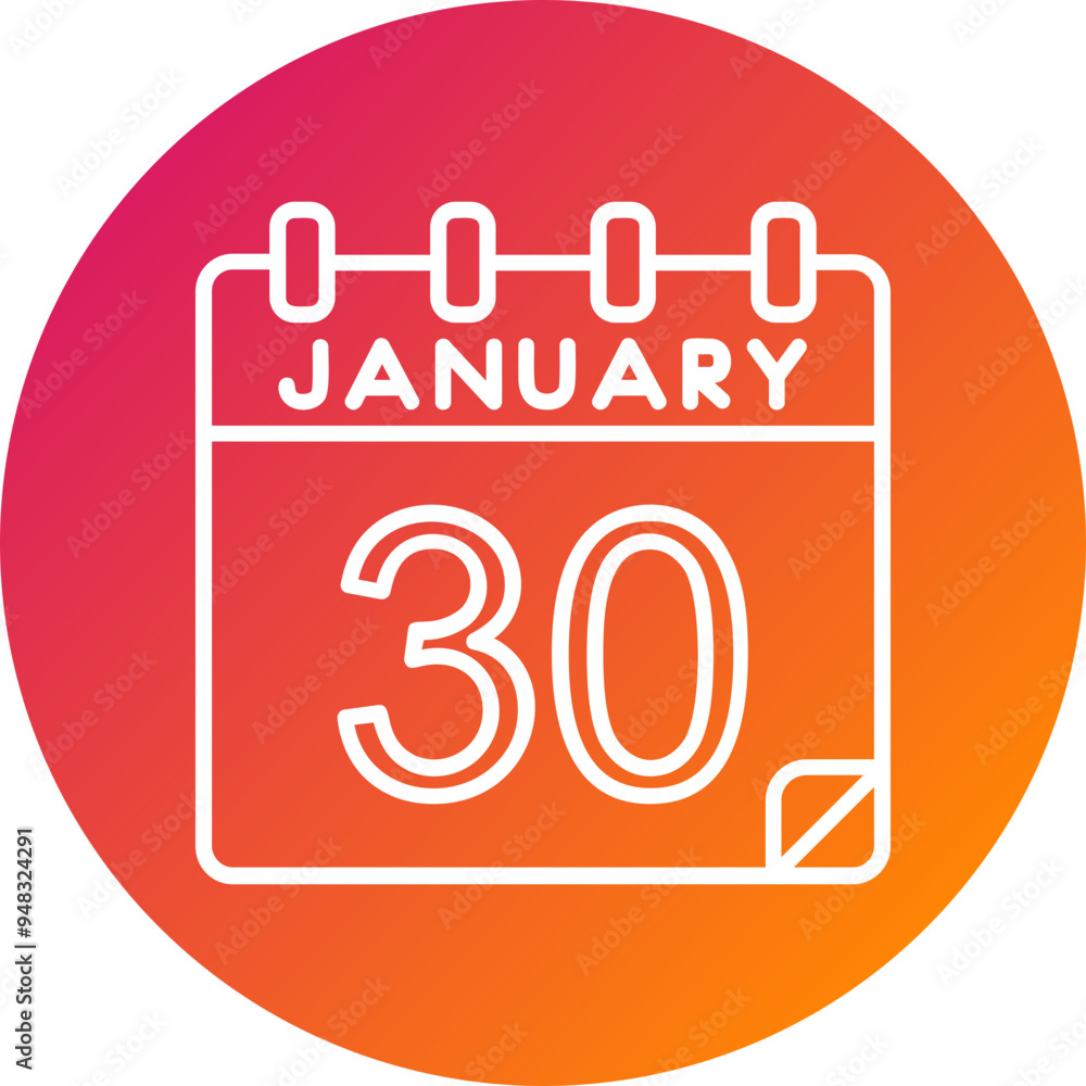 30 January Vector Icon Design 30 January Vector Icon Design