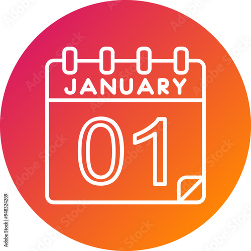 1 January Vector Icon Design photo