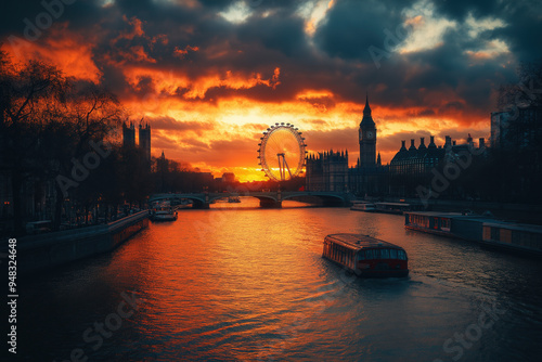 London Skyline At Sunset