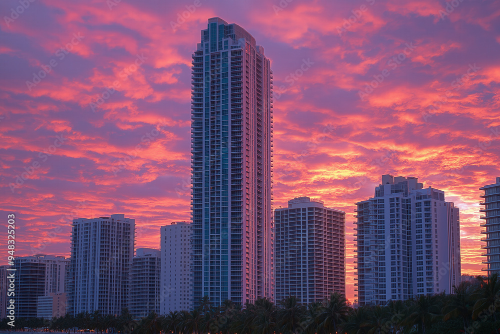 Obraz premium Miami Beach At Sunset