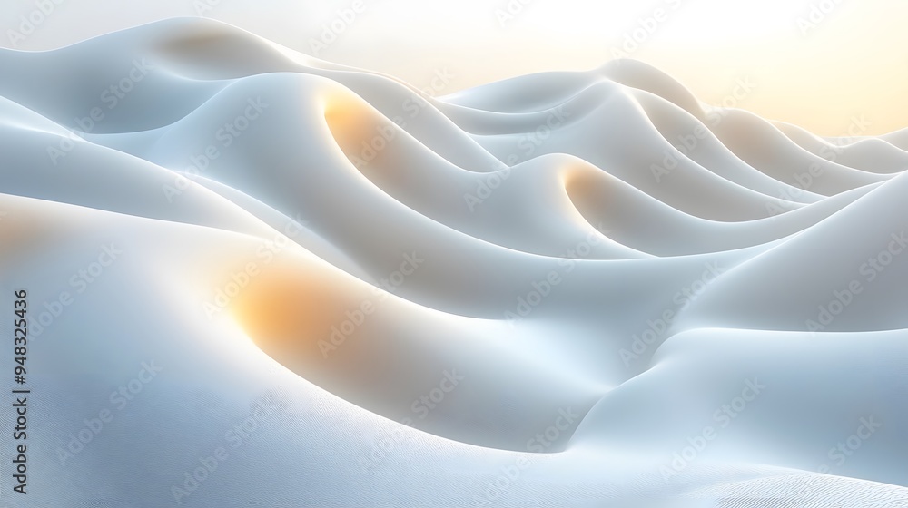 Fototapeta premium Abstract White Waves.