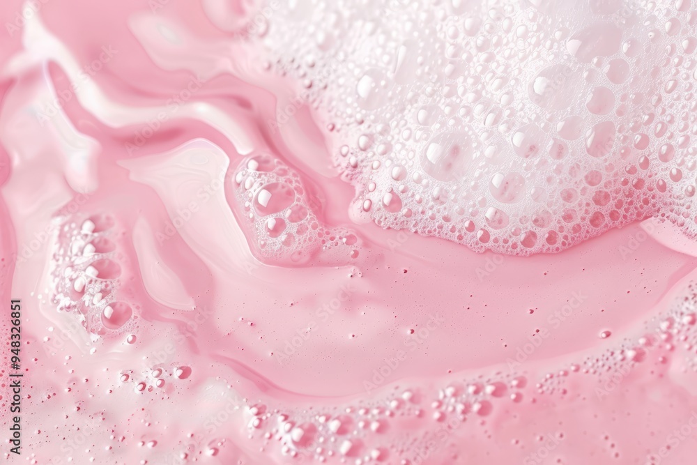 Pink bubbles and foam Pink bubbles and foam