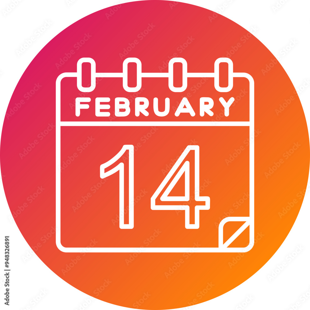 14 February Vector Icon Design 14 February Vector Icon Design