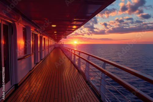 Sunset On Cruise Line