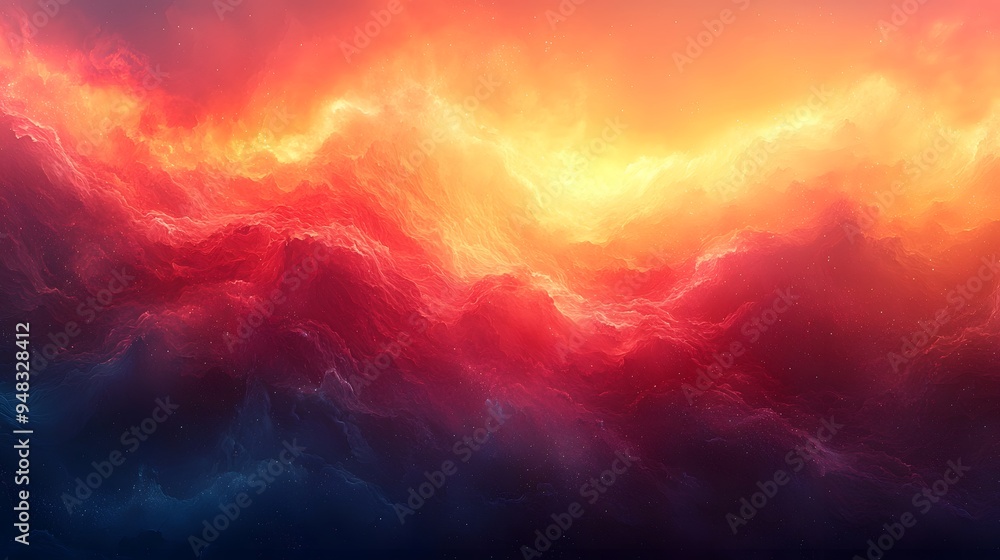 Obraz premium Abstract Cosmic Landscape with Fire and Ice.