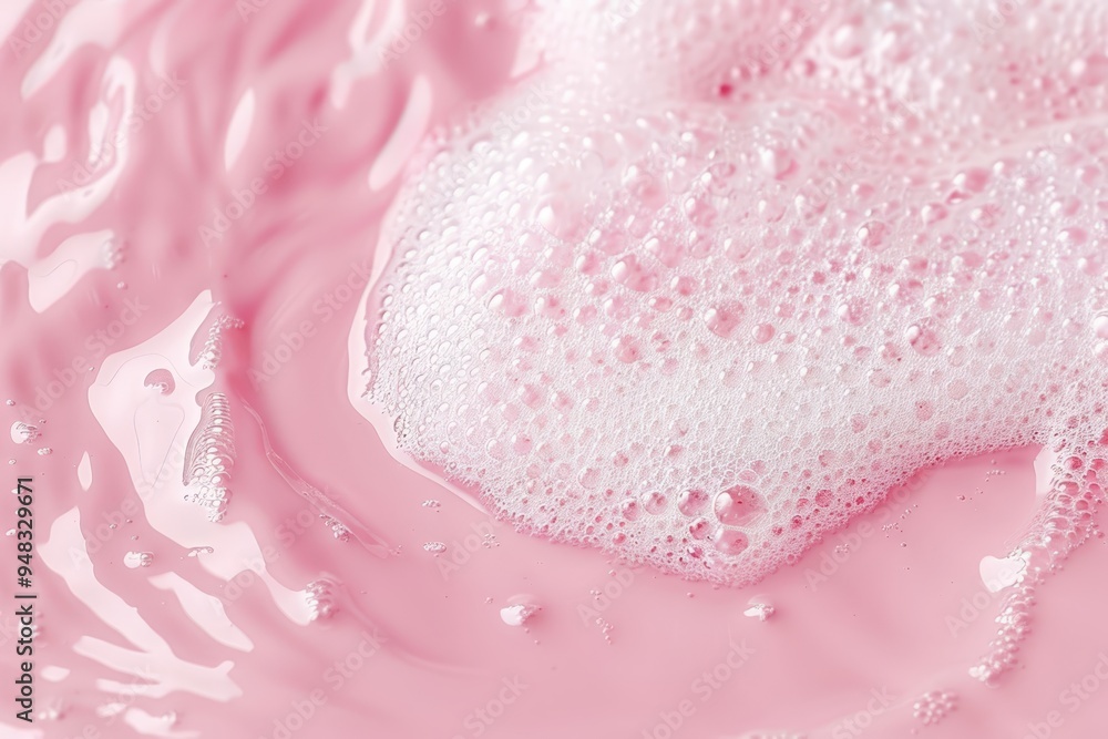 Close-up of pink liquid with foam Close-up of pink liquid with foam