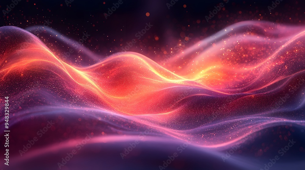 Fototapeta premium Abstract glowing wave background.